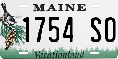 ME license plate 1754SO