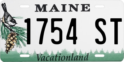 ME license plate 1754ST
