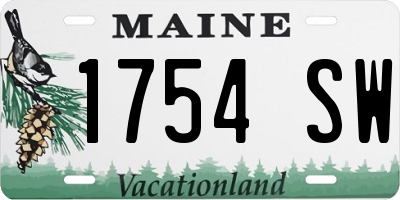 ME license plate 1754SW