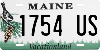ME license plate 1754US