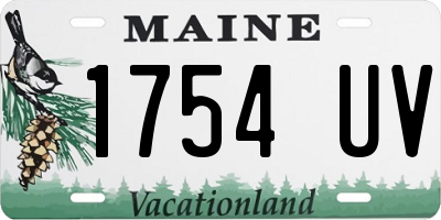 ME license plate 1754UV