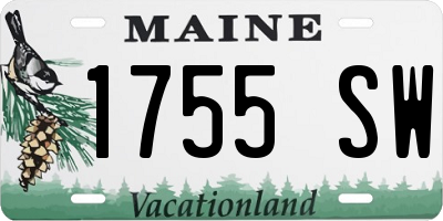 ME license plate 1755SW