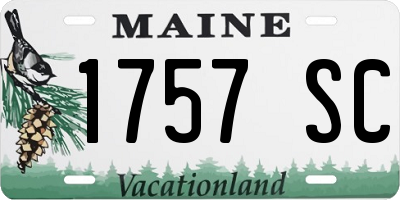 ME license plate 1757SC
