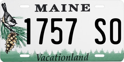 ME license plate 1757SO