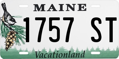 ME license plate 1757ST