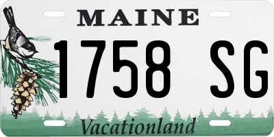 ME license plate 1758SG