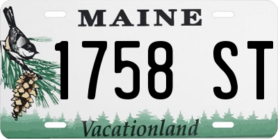 ME license plate 1758ST