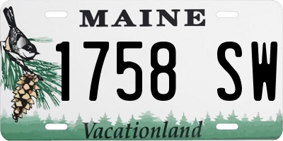 ME license plate 1758SW