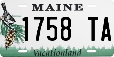 ME license plate 1758TA
