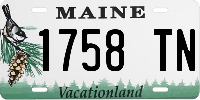 ME license plate 1758TN