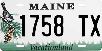 ME license plate 1758TX