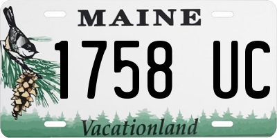 ME license plate 1758UC