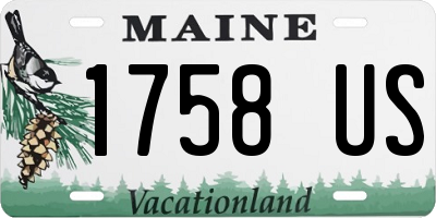 ME license plate 1758US