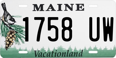 ME license plate 1758UW