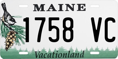 ME license plate 1758VC