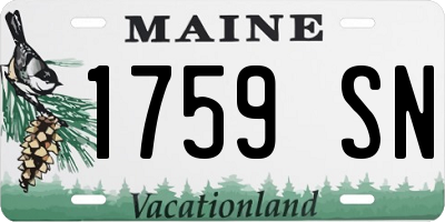 ME license plate 1759SN