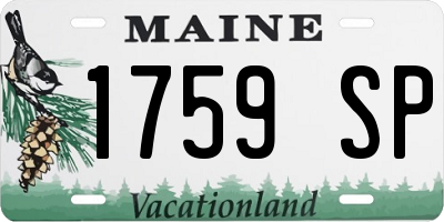 ME license plate 1759SP