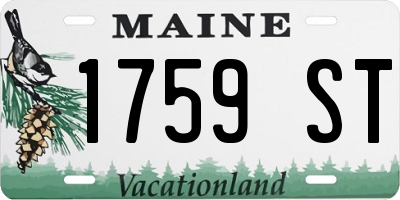 ME license plate 1759ST