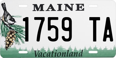 ME license plate 1759TA