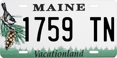 ME license plate 1759TN