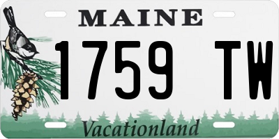 ME license plate 1759TW