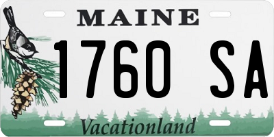 ME license plate 1760SA