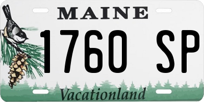 ME license plate 1760SP