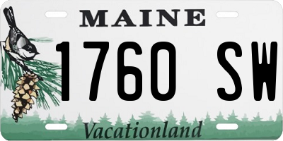 ME license plate 1760SW