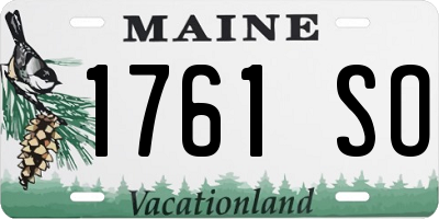 ME license plate 1761SO