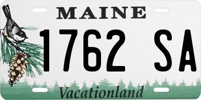 ME license plate 1762SA