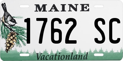 ME license plate 1762SC