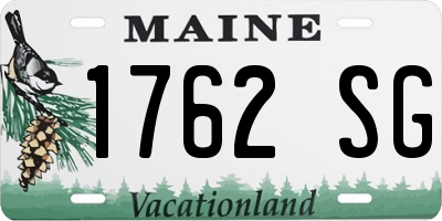ME license plate 1762SG