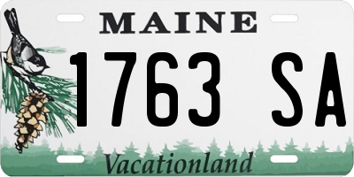 ME license plate 1763SA