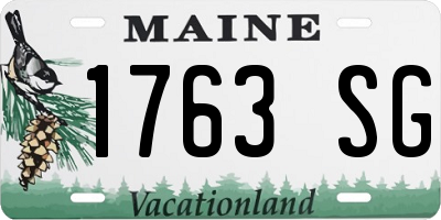 ME license plate 1763SG