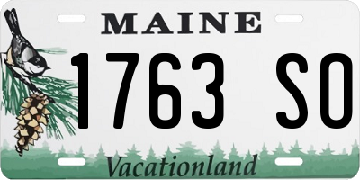 ME license plate 1763SO