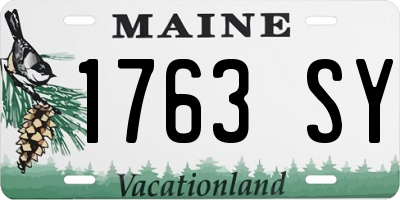 ME license plate 1763SY