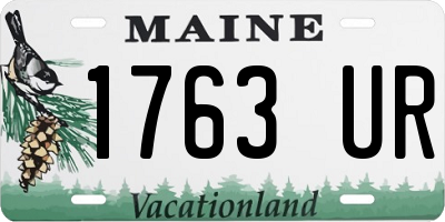 ME license plate 1763UR