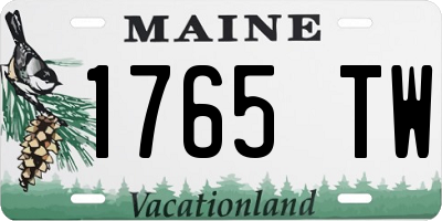ME license plate 1765TW