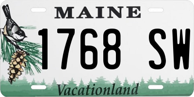 ME license plate 1768SW