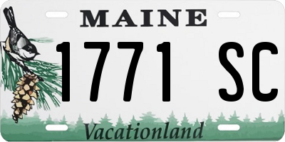 ME license plate 1771SC