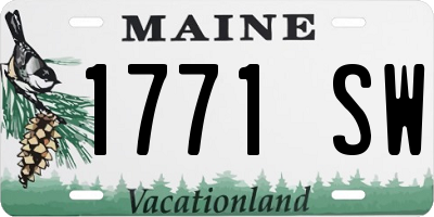 ME license plate 1771SW
