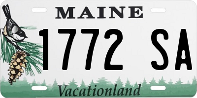 ME license plate 1772SA