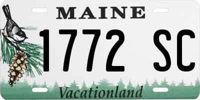 ME license plate 1772SC
