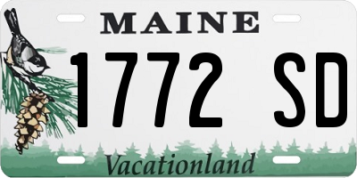 ME license plate 1772SD