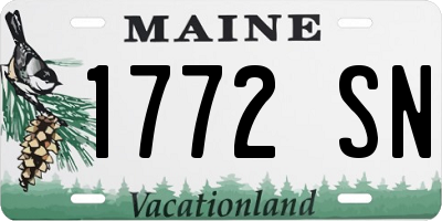ME license plate 1772SN