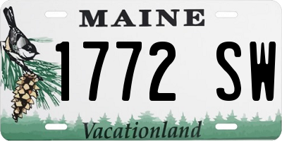 ME license plate 1772SW