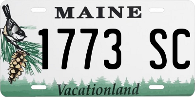 ME license plate 1773SC