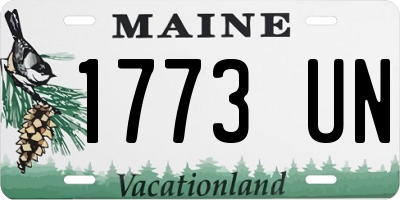 ME license plate 1773UN