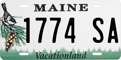 ME license plate 1774SA
