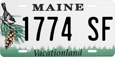 ME license plate 1774SF